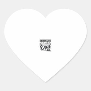 Pegatina En Forma De Corazón Diseño de camiseta de música vintage de Drum Major