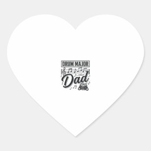 Pegatina En Forma De Corazón Diseño de camiseta de música vintage de Drum Major