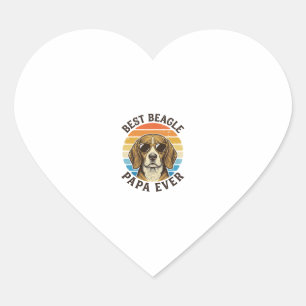 Pegatina En Forma De Corazón Diseño de camiseta de Papá de Beagle vintage el me