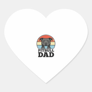 Pegatina En Forma De Corazón Diseño de camiseta de Papá Pitbull amante de los p
