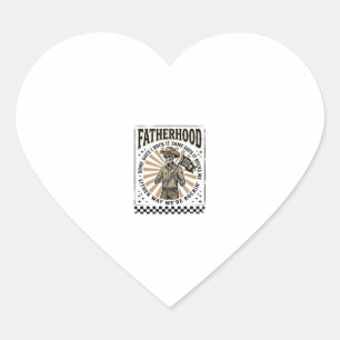 Pegatina En Forma De Corazón Diseño de camiseta de papá vaquero esqueleto vinta