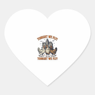Pegatina En Forma De Corazón Diseno de Camiseta de Pollo Divertido Vuela Esta N
