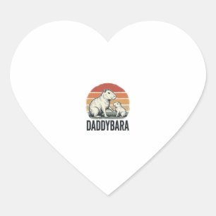 Pegatina En Forma De Corazón Diseño de camiseta de puesta de sol vintage de Dad