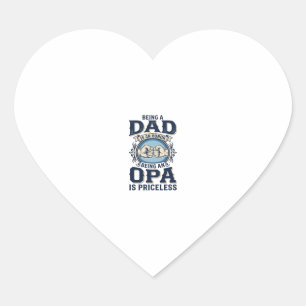 Pegatina En Forma De Corazón Diseño de camiseta de puño vintage de papá y Opa_1