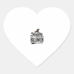 Pegatina En Forma De Corazón Diseño de camiseta de sombrero de bruja Vintage Ha