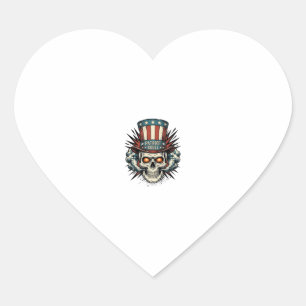 Pegatina En Forma De Corazón Diseño de camiseta de sombrero de copa de cráneo p