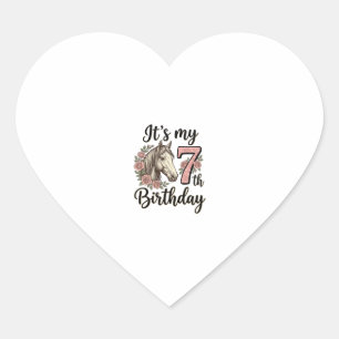 Pegatina En Forma De Corazón Diseño de camiseta floral vintage de niña cumpleañ