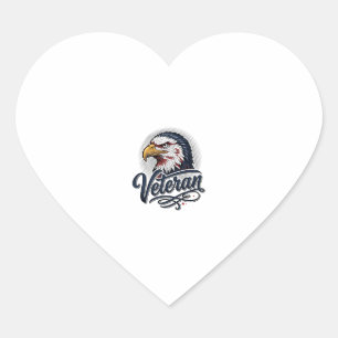 Pegatina En Forma De Corazón Diseño de camiseta patriótica de águila vintage ve