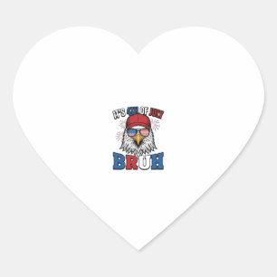 Pegatina En Forma De Corazón Diseño de camiseta patriótica Funny 4th of July Ea