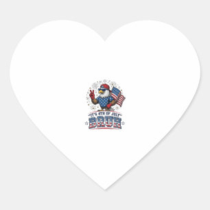 Pegatina En Forma De Corazón Diseño de camiseta patriótica Funny 4th of July Ea