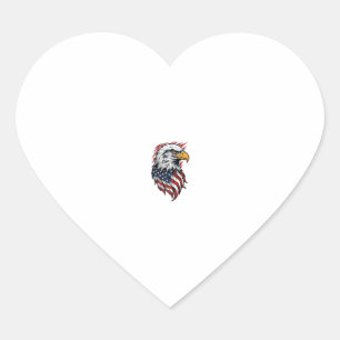 Pegatina En Forma De Corazón Diseño de camiseta vectorial de águila patriótica