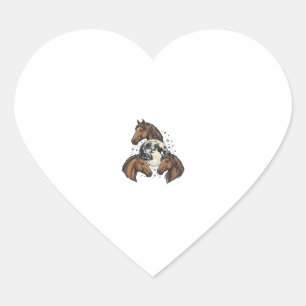 Pegatina En Forma De Corazón Diseño de camiseta vectorial de caballo luna graba