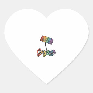 Pegatina En Forma De Corazón Diseño de camiseta vectorial de Gaymer Rainbow Gam