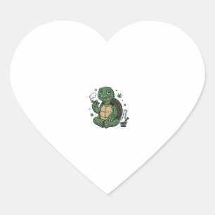 Pegatina En Forma De Corazón Diseño de camiseta vectorial de tortuga Stoner Vin
