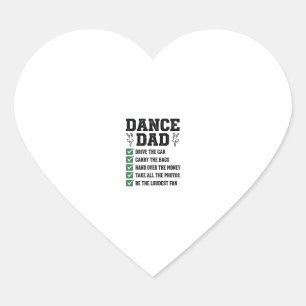 Pegatina En Forma De Corazón Diseño de camiseta Vintage Dance Dad Checklist_1