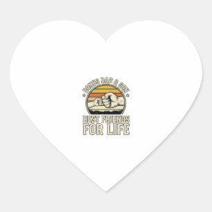 Pegatina En Forma De Corazón Diseño de camiseta vintage de Bonus Papá e Hijo Me