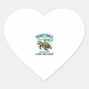 Pegatina En Forma De Corazón Diseño de camiseta vintage de tortuga divertida ha