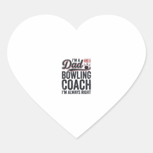 Pegatina En Forma De Corazón Diseño de camiseta vintage Entrenador de bolos Pap
