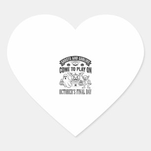 Pegatina En Forma De Corazón Diseño de camiseta vintage fantasmas y duendes Hal