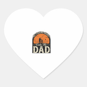 Pegatina En Forma De Corazón Diseño de camiseta Vintage Fishing Buddy Dad_1