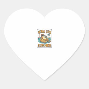 Pegatina En Forma De Corazón Diseño de camiseta vintage flotante de gato de ver