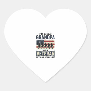 Pegatina En Forma De Corazón Diseño de camiseta vintage patriota veterano abuel