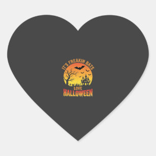 Pegatina En Forma De Corazón Diseño de Castillo Embrujado de Halloween que Aman
