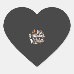 Pegatina En Forma De Corazón Diseño de cita de bruja linda de brujas de Hallowe