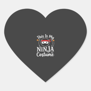 Pegatina En Forma De Corazón Diseño de disfraz de ninja divertido para Hallowee