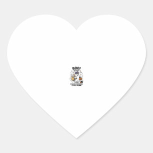 Pegatina En Forma De Corazón Diseño de entrega de Halloween en modo fantasma pa
