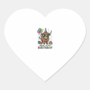 Pegatina En Forma De Corazón Diseño de fiesta de cumpleaños divertida de vaca d