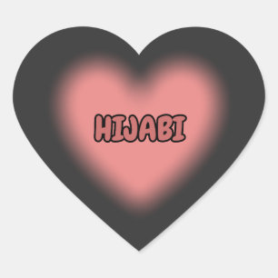 Pegatina En Forma De Corazón Diseño de Hijab de Corazón Rosa Lindo HIJABI