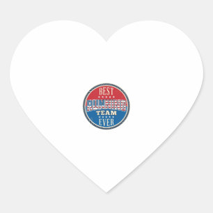 Pegatina En Forma De Corazón Diseño de insignia vintage patriótica del equipo d