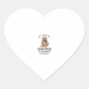 Pegatina En Forma De Corazón Diseño de lista de deseos de Golden Retriever de N
