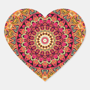Pegatina En Forma De Corazón Diseño de Magdalena Mandala