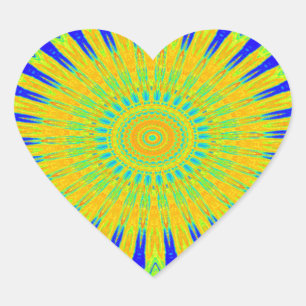 Pegatina En Forma De Corazón Diseño de Motivo Africano en Impresión de Arte Ver