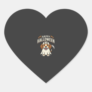 Pegatina En Forma De Corazón Diseño de perro Beagle Feliz Halloween_1