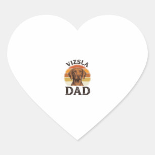 Pegatina En Forma De Corazón Diseño de perro grabado vintage de Vizsla Papá_1