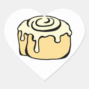 Pegatina En Forma De Corazón Diseño de Personalizado Cinnamon Roll Honey Bun