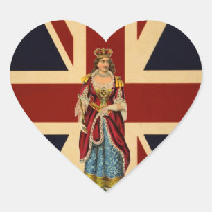Pegatina En Forma De Corazón Diseño de piezas de basura británica de la joven