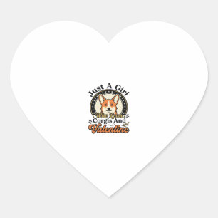 Pegatina En Forma De Corazón Diseño de San Valentín de Corgi para amantes de lo