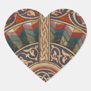 Pegatina En Forma De Corazón Diseño de semicírculo medieval celta