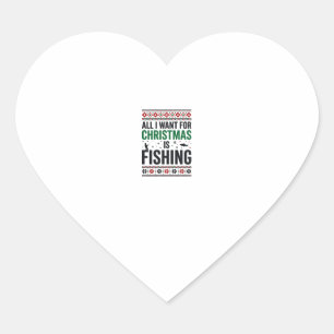 Pegatina En Forma De Corazón Diseño de suéter feo de pesca de Navidad