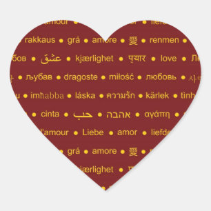 Pegatina En Forma De Corazón Diseño de texto de tipografía de amor romántico