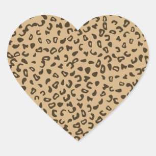 Pegatina En Forma De Corazón Diseño de textura de piel de patrón leopardo