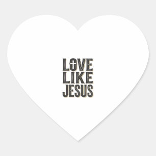 Pegatina En Forma De Corazón Diseño de tipografía cristiana Ama como Jesús_1