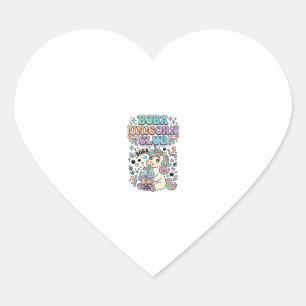 Pegatina En Forma De Corazón Diseño de tipografía Kawaii del club de unicornios