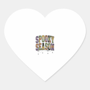 Pegatina En Forma De Corazón Diseño de tipografía vintage de Halloween de tempo