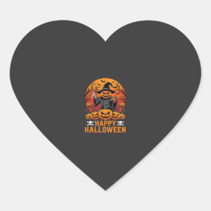 Pegatina En Forma De Corazón Diseño de vector de bruja de calabaza espeluznante