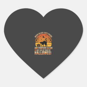Pegatina En Forma De Corazón Diseño de vector de calabaza de gato negro de Hall